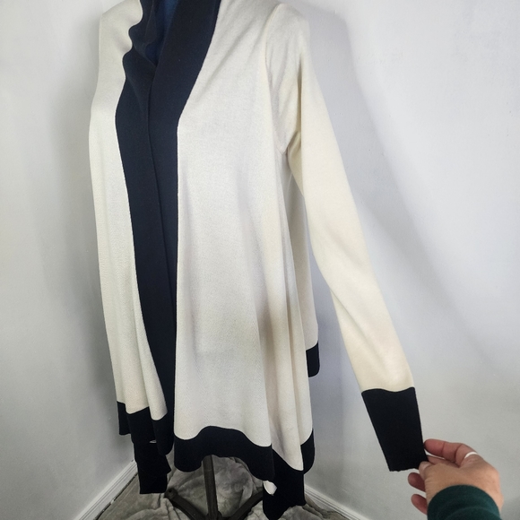 Talbots Lux Silk Cashmere Blend Drape Open Front Cardigan Sweater - Picture 5 of 12